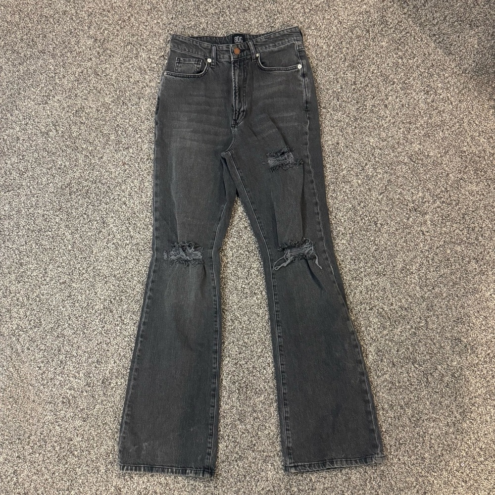 BDG Black Distressed High-Rise Flare Jeans - Picture 2 of 6
